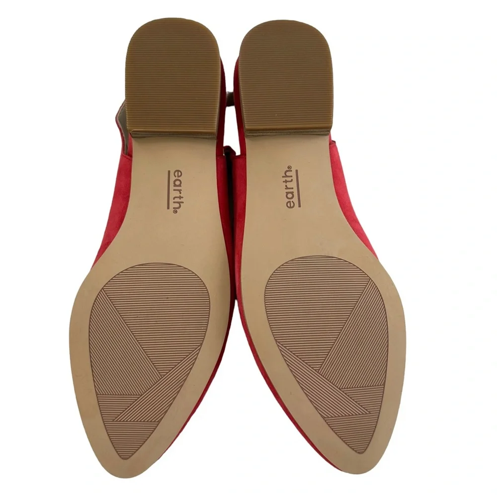 Earth Uptown Ursula Slingback Spicy Red Soft Suede Closed Toe Shoes Size 8M - Picture 11 of 16